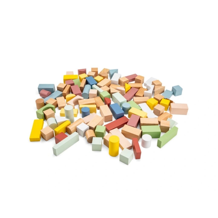 New Classic Toys - Drvene kocke, set od 100 kom