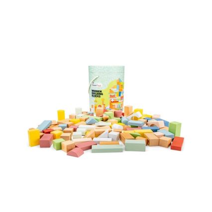 New Classic Toys - Drvene kocke, set od 100 kom