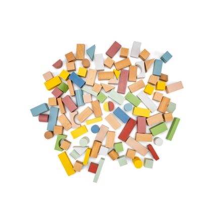 New Classic Toys - Drvene kocke, set od 100 kom