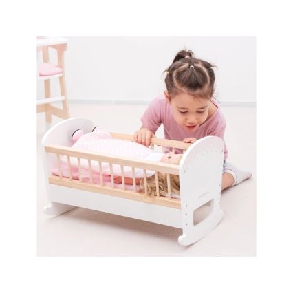New Classic Toys - Drveni krevet za lutke roze