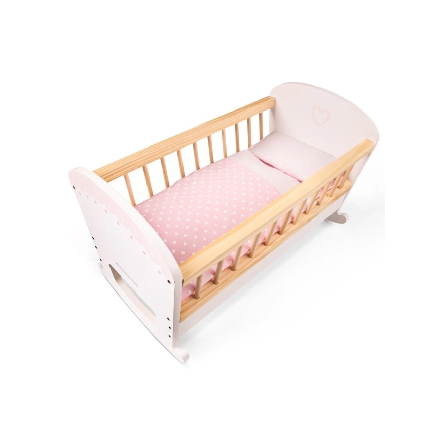 New Classic Toys - Drveni krevet za lutke roze