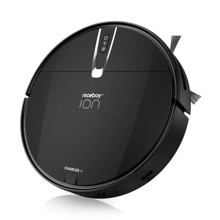 Niceboy ION Charles i4 - Pametni robotski usisivač 2u1 4400 mAh Wi-Fi crno + Daljinski upravljač