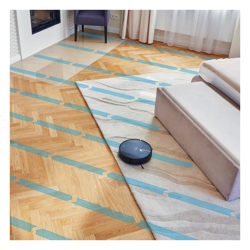Niceboy ION Charles i4 - Pametni robotski usisivač 2u1 4400 mAh Wi-Fi crno + Daljinski upravljač