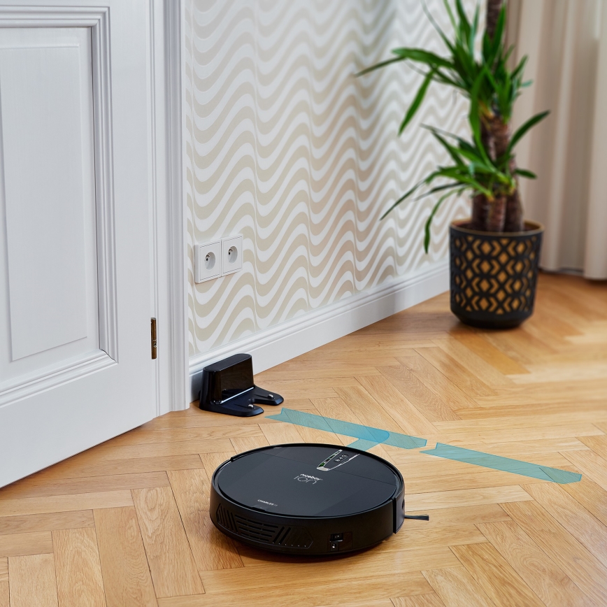 Niceboy ION Charles i4 - Pametni robotski usisivač 2u1 4400 mAh Wi-Fi crno + Daljinski upravljač