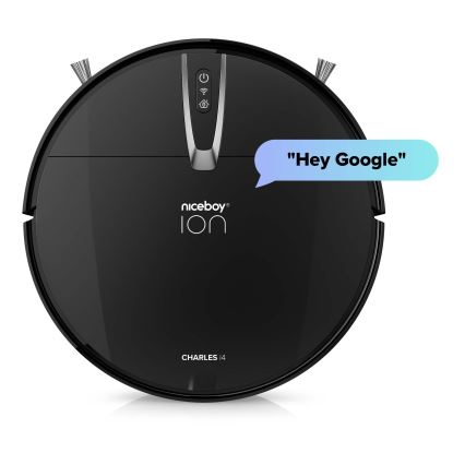 Niceboy ION Charles i4 - Pametni robotski usisivač 2u1 4400 mAh Wi-Fi crno + Daljinski upravljač