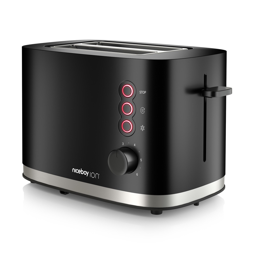 Niceboy ION Cruncher C3 - Toster sa dva otvora i roštilj 870W/230V crno
