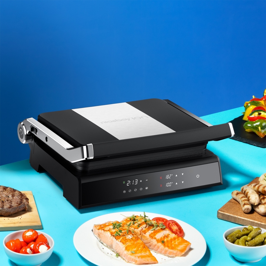 Niceboy ION Grillmaster - Kontaktni roštilj 2000W/230V crno/mat krom