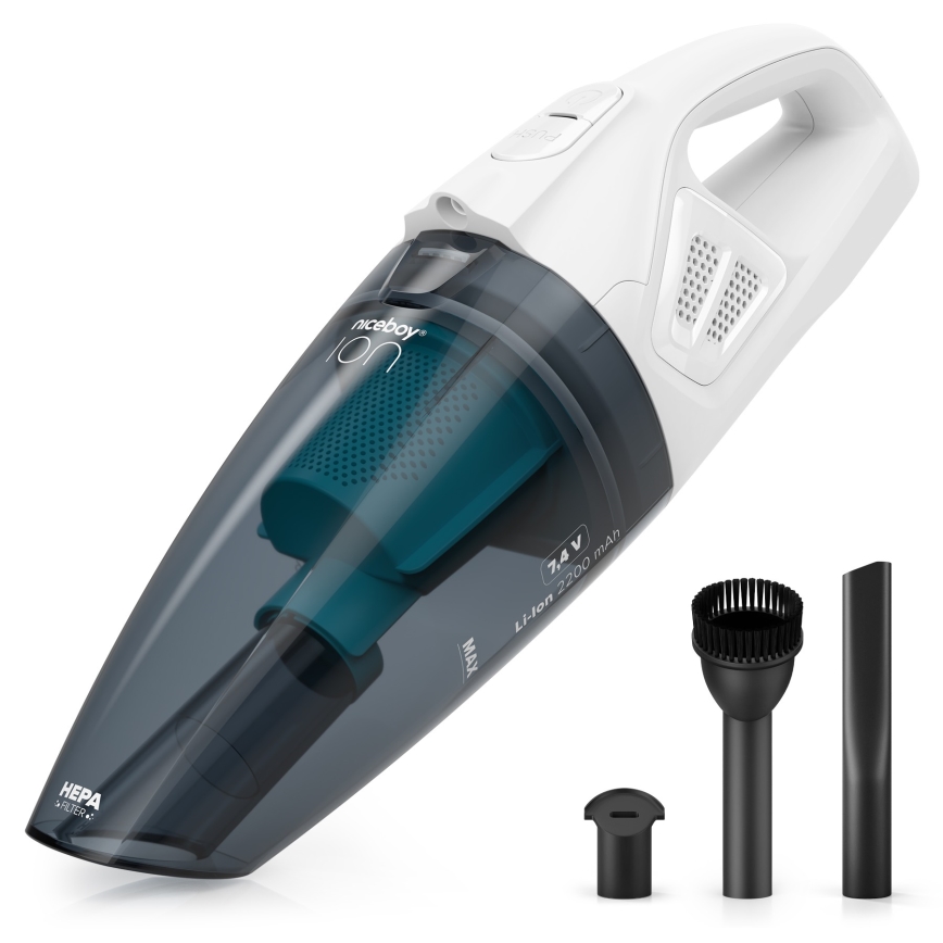 Niceboy ION Hurricane R1 - Punjivi ručni usisivač 50W/2200 mAh bela/plava