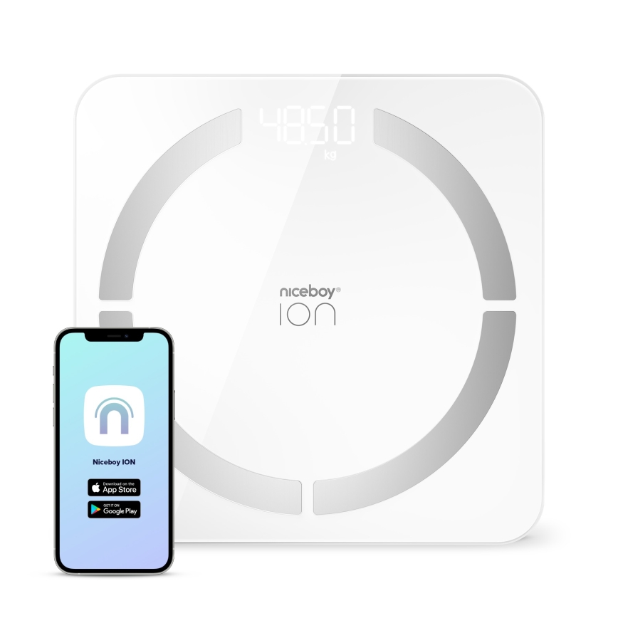 Niceboy ION SmartScale - Pametna digitalna lična vaga 3xAAA bela