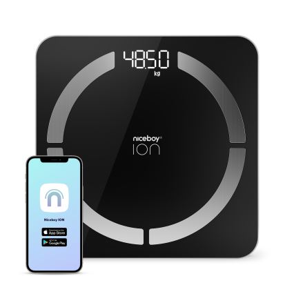 Niceboy ION SmartScale - Pametna digitalna lična vaga 3xAAA crno