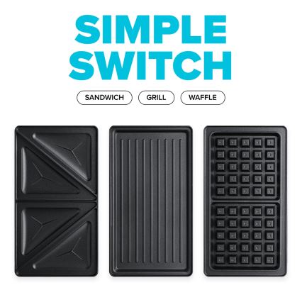 Niceboy ION Snacker S3 - Toster 3u1 750W/230V nerđajući čelik/crno