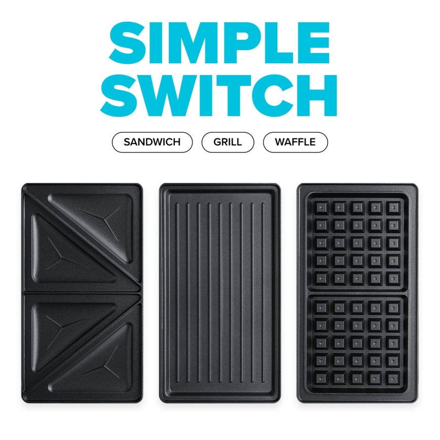 Niceboy ION Snacker S3 - Toster 3u1 750W/230V nerđajući čelik/crno