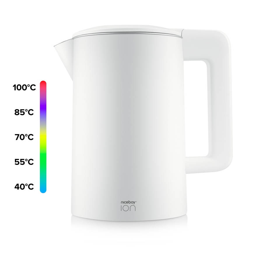 Niceboy ION ThermoKettle TK5 - Kuvalo za vodu sa termoregulacijom 1,7 l 2200W/230V bela