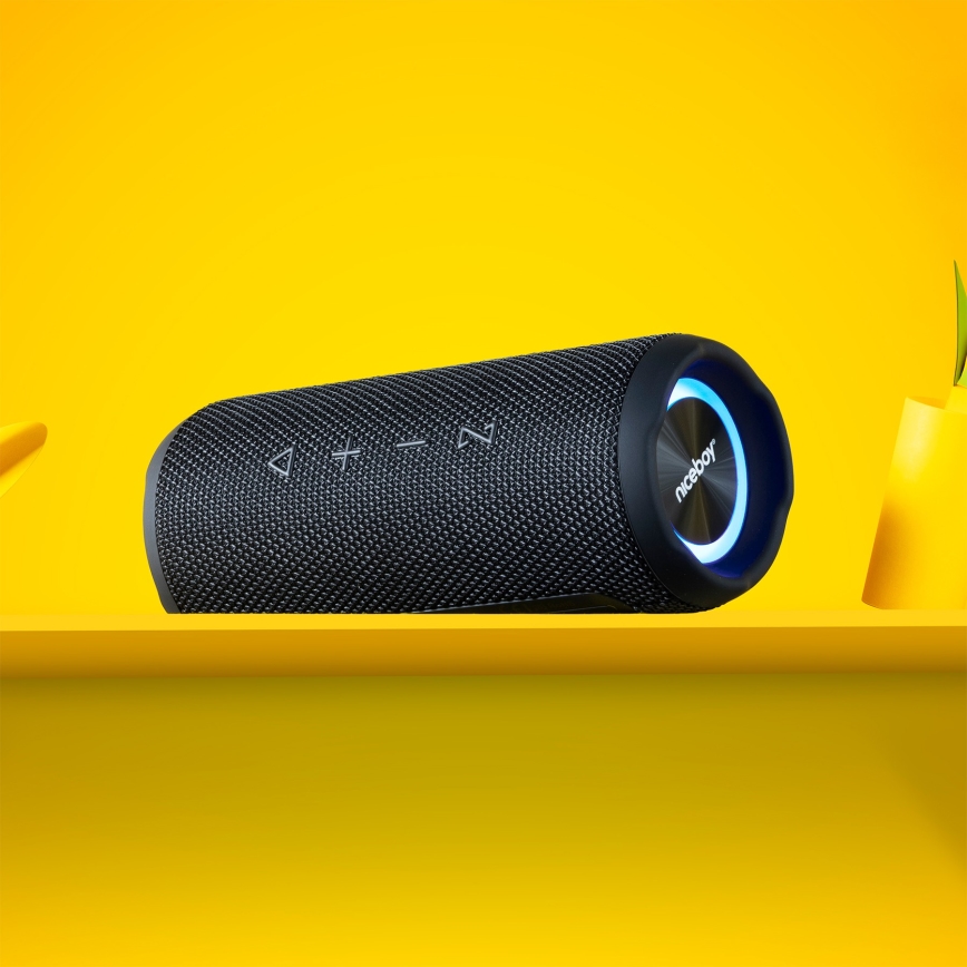 Niceboy Nexus - LED bežični zvučnik sa mikrofonom 26W/4000 mAh IPX6 crna