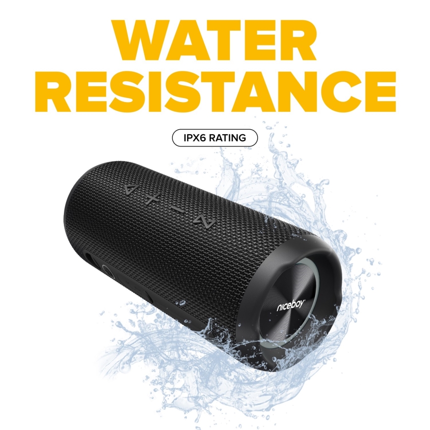 Niceboy Nexus - LED bežični zvučnik sa mikrofonom 26W/4000 mAh IPX6 crna