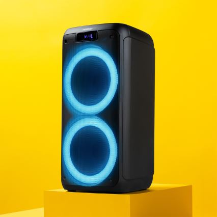 Niceboy PARTY Boss 2 - LED Bežični zvučnik sa mikrofonom i funkcijom powerbanka 200W/4500 mAh + Daljinski upravljač
