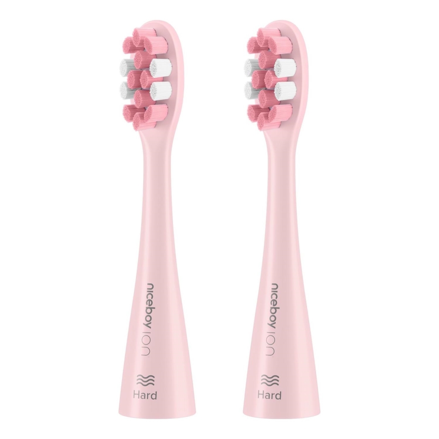 Niceboy - Set 2x zamjenske glave Hard za četkicu za zube ION Sonic i SmartSonic roze