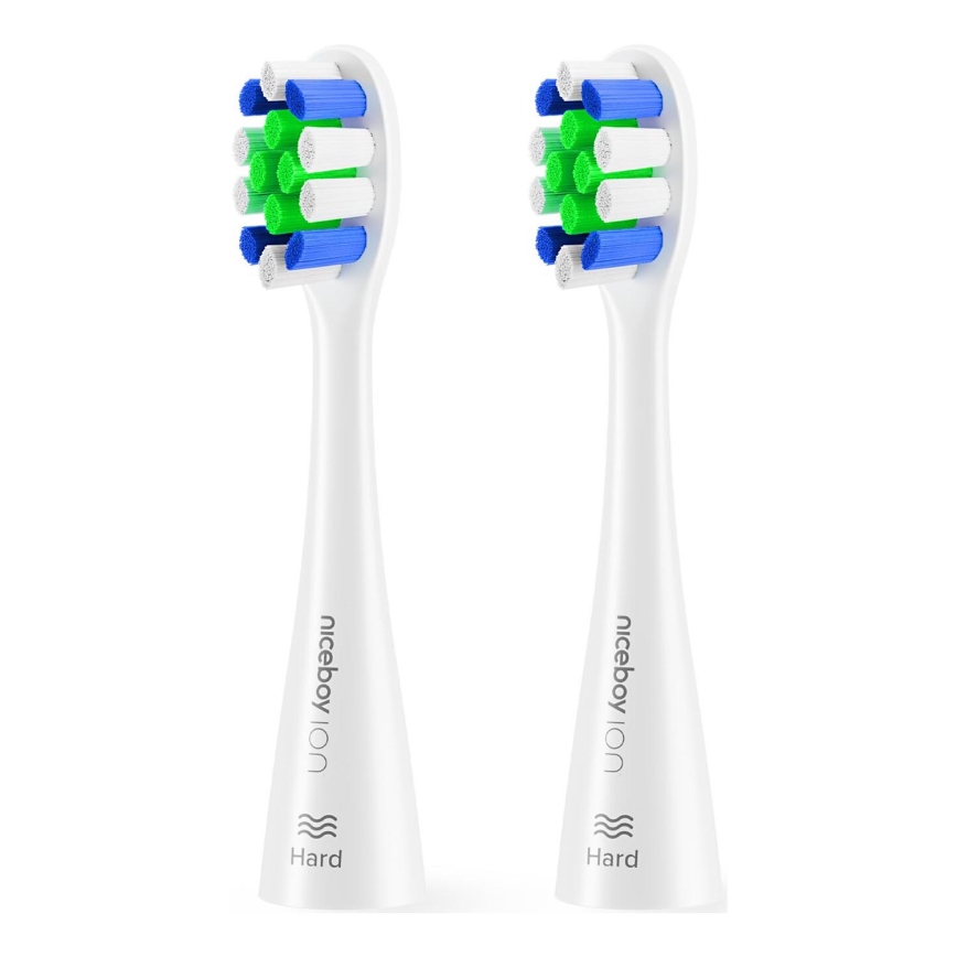 Niceboy - Set 2x zamjenske glave Lite Hard za četkicu za zube ION Sonic bela