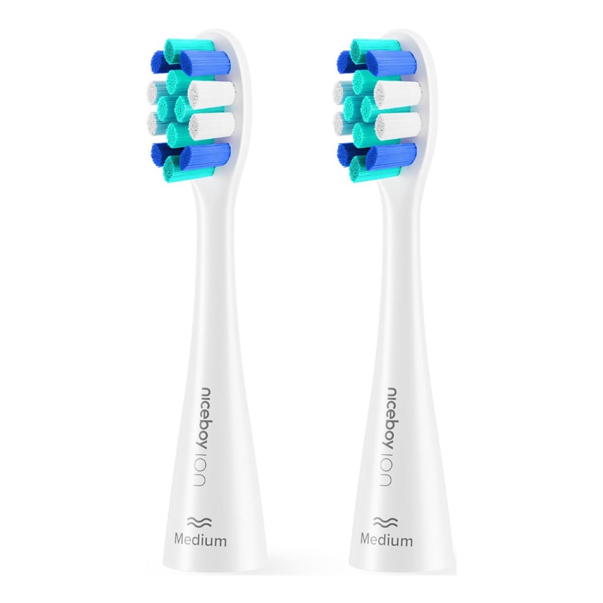 Niceboy - Set 2x zamjenske glave Lite Medium za četkicu za zube ION Sonic bela