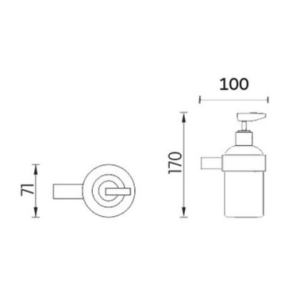 NIMCO BR 11031C-26 - Zidni dozator sapuna BORMO 180 ml matirana Staklo/sjajni krom