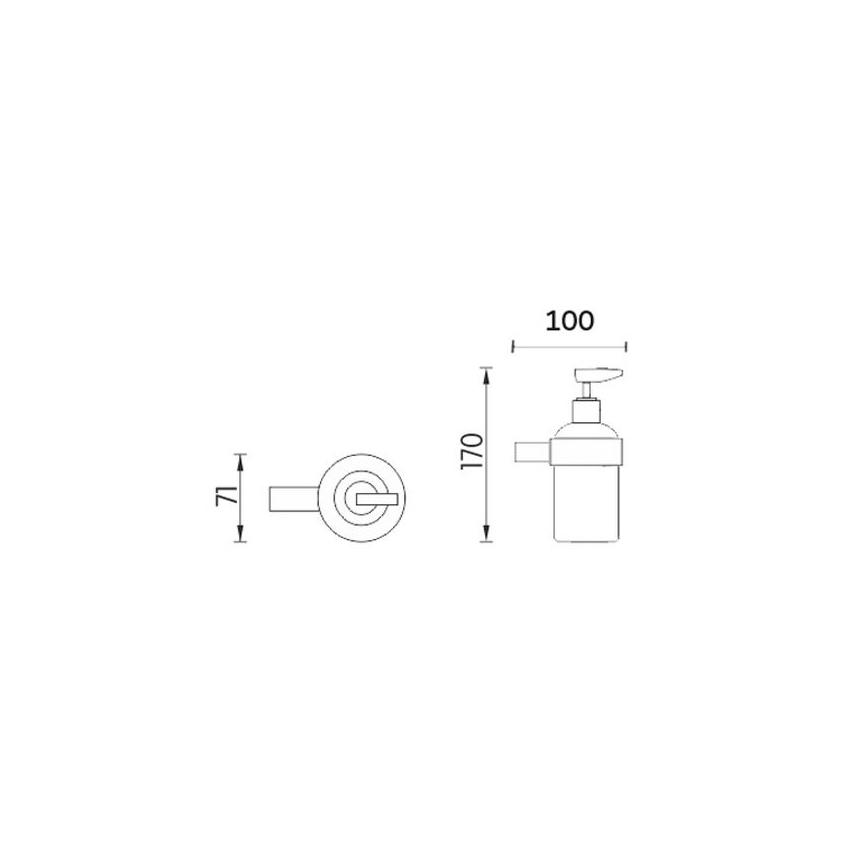 NIMCO BR 11031C-26 - Zidni dozator sapuna BORMO 180 ml matirana Staklo/sjajni krom