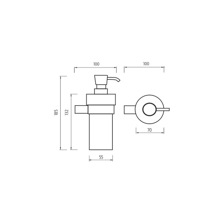 NIMCO BR 11031KN-26 - Zidni dozator sapuna BORMO 300 ml, bela/sjajni hrom