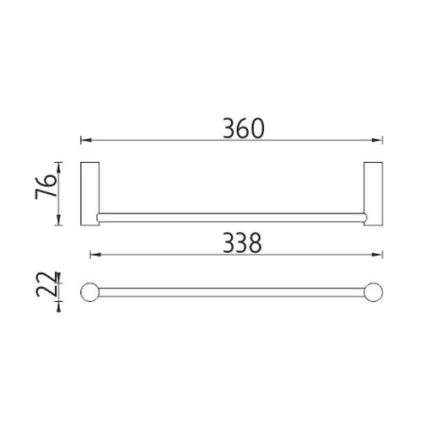 NIMCO BR 11035-26 - Zidni držač za peškire BORMO, 36 cm, sjajni hrom