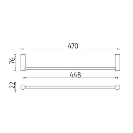 NIMCO BR 11046-26 - Zidni držač peškira BORMO 47 cm, sjajni hrom