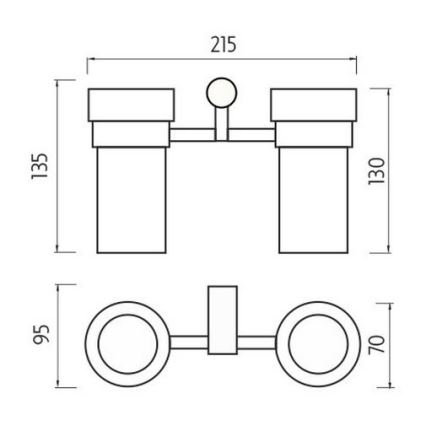 NIMCO BR 11058DW-26 - Zidni držač za četkice za zube BORMO matirana Staklo/sjajni krom