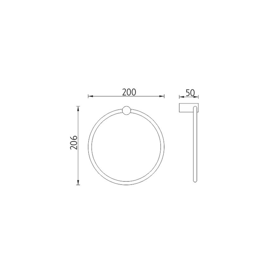 NIMCO BR 11060L-26 - Zidni držač za peškire BORMO Ø 20 cm, sjajni hrom