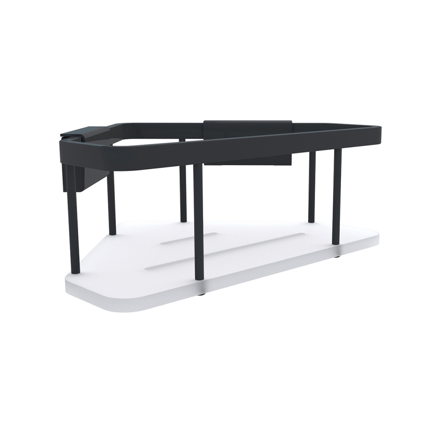 NIMCO Ki-14003-B-90 - Zidna polica za tuš KIBO matirana crno/bela