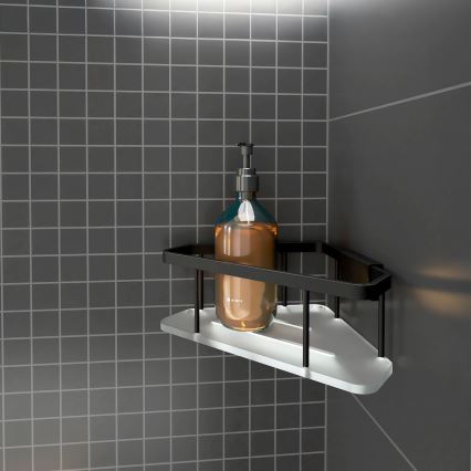 NIMCO Ki-14003-B-90 - Zidna polica za tuš KIBO matna crna/bela