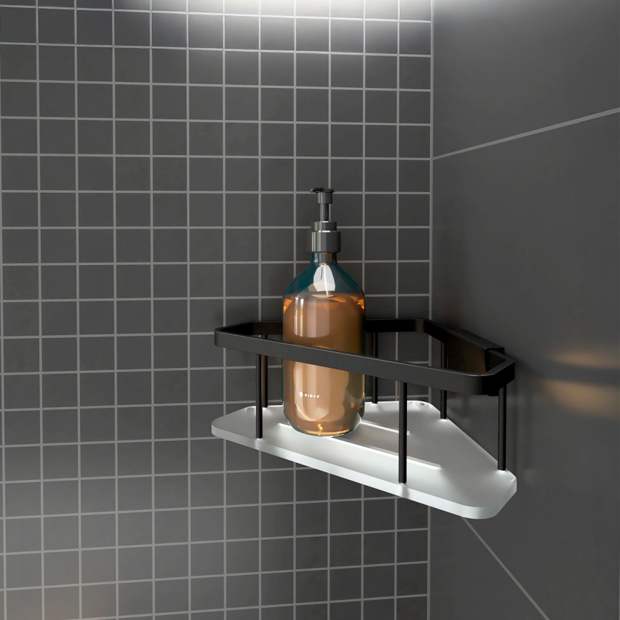 NIMCO Ki-14003-B-90 - Zidna polica za tuš KIBO matna crna/bela