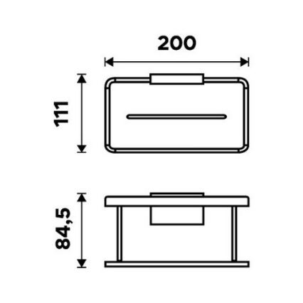 NIMCO Ki-14015-B-90 - Zidna polica za tuš KIBO mat crna/bela