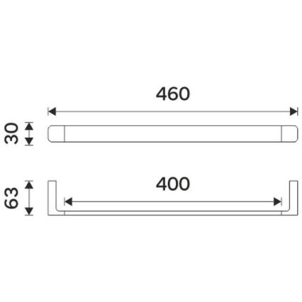 NIMCO MA 29046-26 - Zidni držač za peškire MAYA 46 cm sjajni hrom