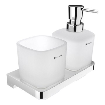 NIMCO MA 2905831C-26 - Zidni dozator sapuna i držač za četkice MAYA 320 ml, matirano staklo/sjajni hrom