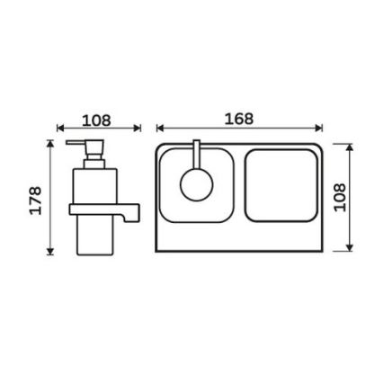 NIMCO MA 2905831H-26 - Zidni dozator za sapun i držač za četkice za zube MAYA 290 ml matirano staklo/sjajni hrom