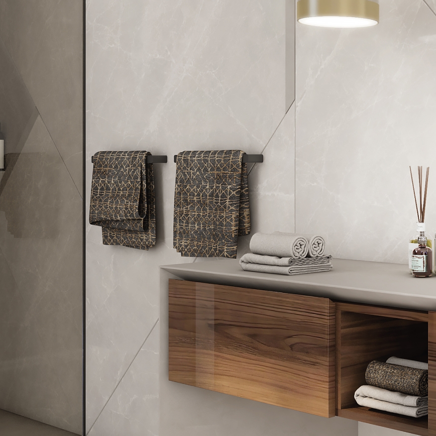 NIMCO MAC 29035-90 - Zidni držač za peškire MAYA 36 cm mat crna