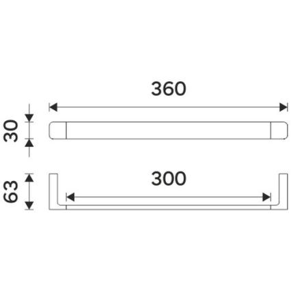 NIMCO MAC 29035-90 - Zidni držač za peškire MAYA 36 cm mat crna