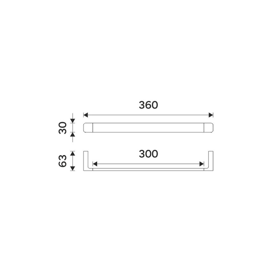 NIMCO MAC 29035-90 - Zidni držač za peškire MAYA 36 cm mat crna