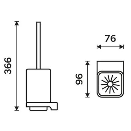 NIMCO MAC 29094CN-90 - Zidna WC četka MAYA matirana Staklo/matirana crno