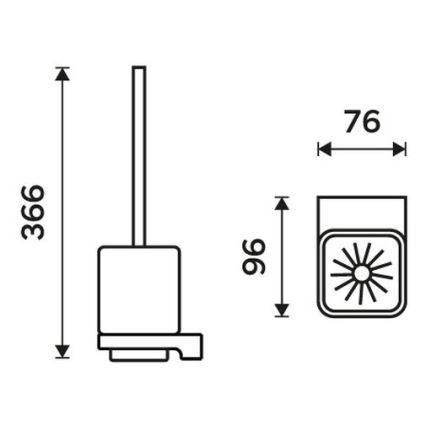 NIMCO MAC 29094KN-90 - Zidna WC četka MAYA bela/matirana crno