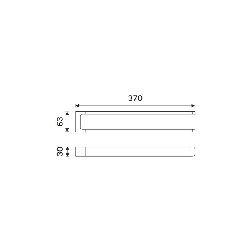 NIMCO MAC 29098-90 - Zidni držač za peškire MAYA 37 cm mat crna