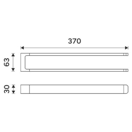 NIMCO MAC 29098-90 - Zidni držač za peškire MAYA 37 cm matirana crno