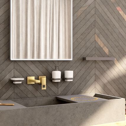 NIMCO MAC set-31K-T-90 - Zidni dozator sapuna, držač za četkice za zube i zidna kuka MAYA 320 ml bela/mat crna