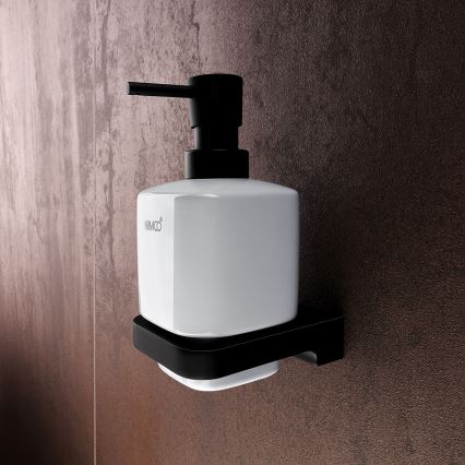 NIMCO MAC set-31K-T-90 - Zidni dozator sapuna, držač za četkice za zube i zidna kuka MAYA 320 ml bela/mat crna