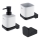 NIMCO MAC set-31K-T-90 - Zidni dozator sapuna, držač četkica za zube i zidna kukica MAYA 320 ml bela/matirana crno