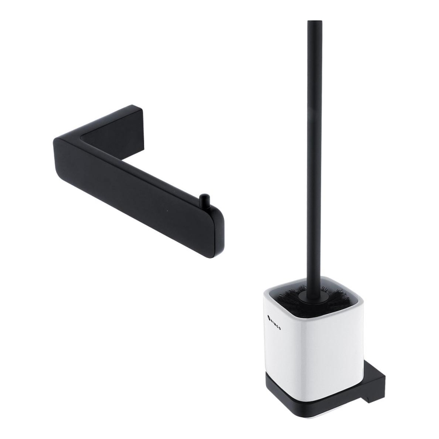 NIMCO MAC set-94KN-90 - Zidna WC četka i držač toalet papira MAYA bela/matirana crno