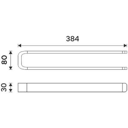 NIMCO NK 30098-26 - Zidni držač za peškire NIKAU 39 cm sjajni krom