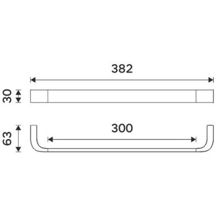 NIMCO NKC 30035-90 - Zidni držač za peškire NIKAU 39 cm matirana crno